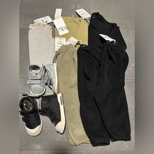 New Zara 9/12 5.5c Boy Bundle, 10 pcs Sweatshirts Snow Fleece Pants Shoes Mickey